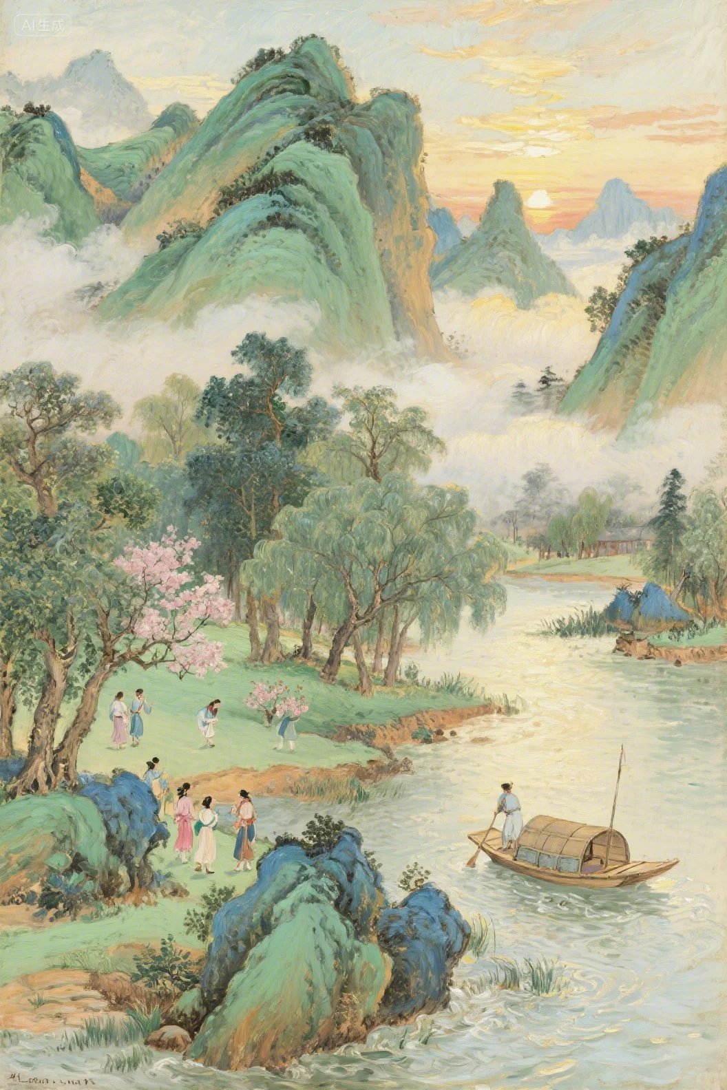 中国古画还原真实摄影提示词 / Chinese Painting To Cinematic Photography Restoration,人像与摄影,35mm、人像、电影感,案例输出图 1