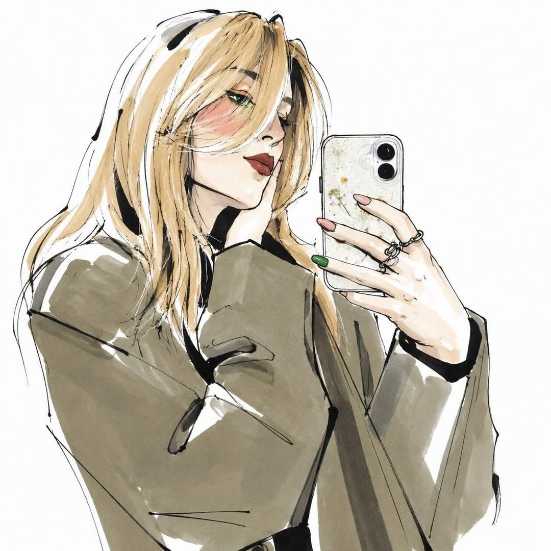 简约高级时装杂志风格手绘插画 / Minimalist High Fashion Editorial Illustration Sketch,人像与摄影,人像、时尚、插画,案例输出图 1