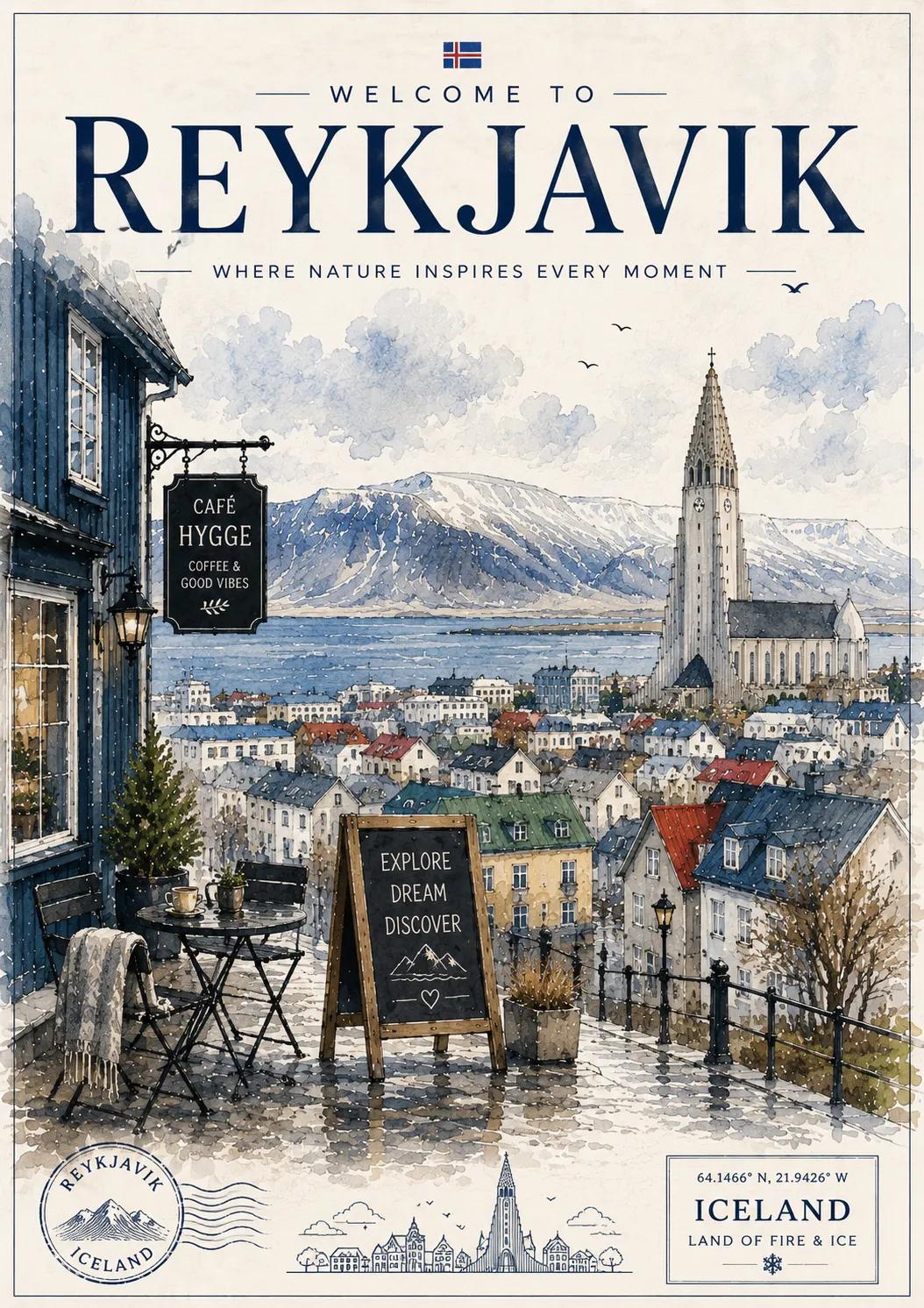 复古欧式水彩旅行海报插画 / Vintage European Watercolor Travel Poster Illustration，人像与摄影，人像、电影感、海报，案例输出图 1