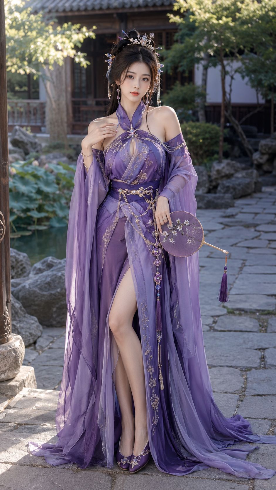 性感宋风汉服中国美女网红 / Sexy Song Dynasty Hanfu Chinese Influencer，海报与插画，海报、插画、竖版，案例输出图 1