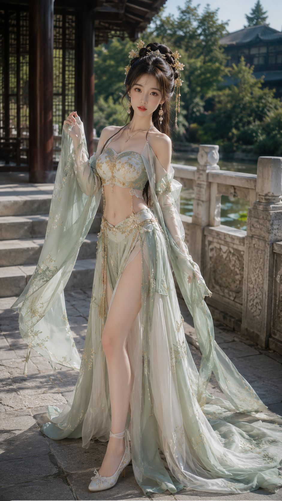 性感宋风汉服中国美女网红 / Sexy Song Dynasty Hanfu Chinese Influencer，海报与插画，海报、插画、竖版，案例输出图 2