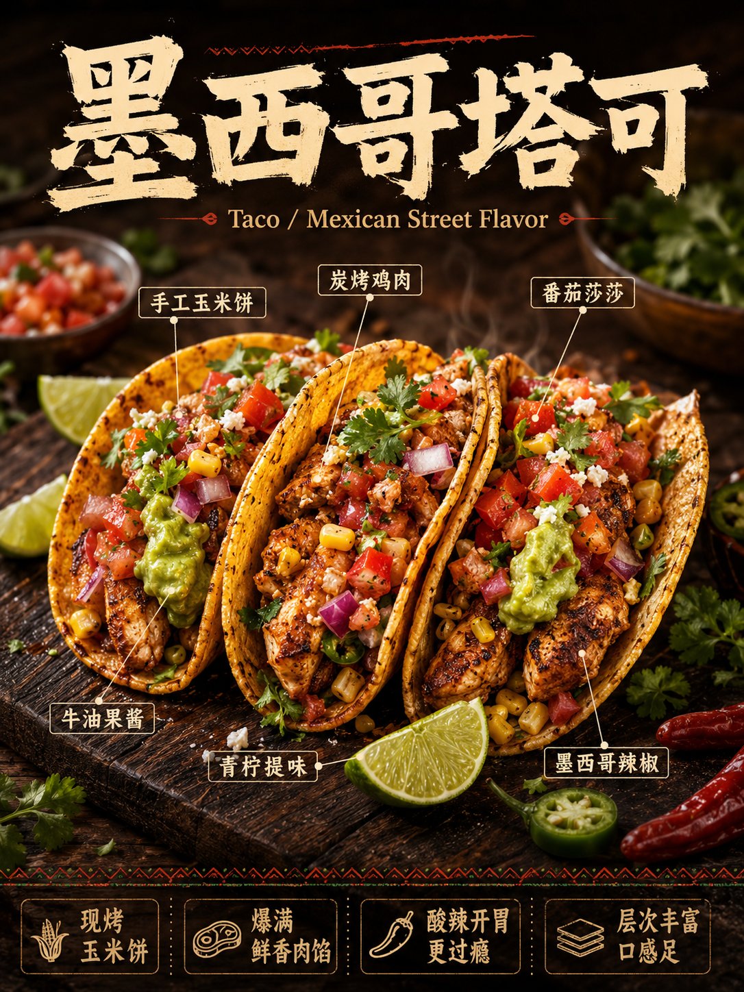 高完成度中文餐饮商业美食海报 / Chinese Commercial Food Poster Prompt，UI 与社交媒体截图，海报、UI、截图，案例输出图 2
