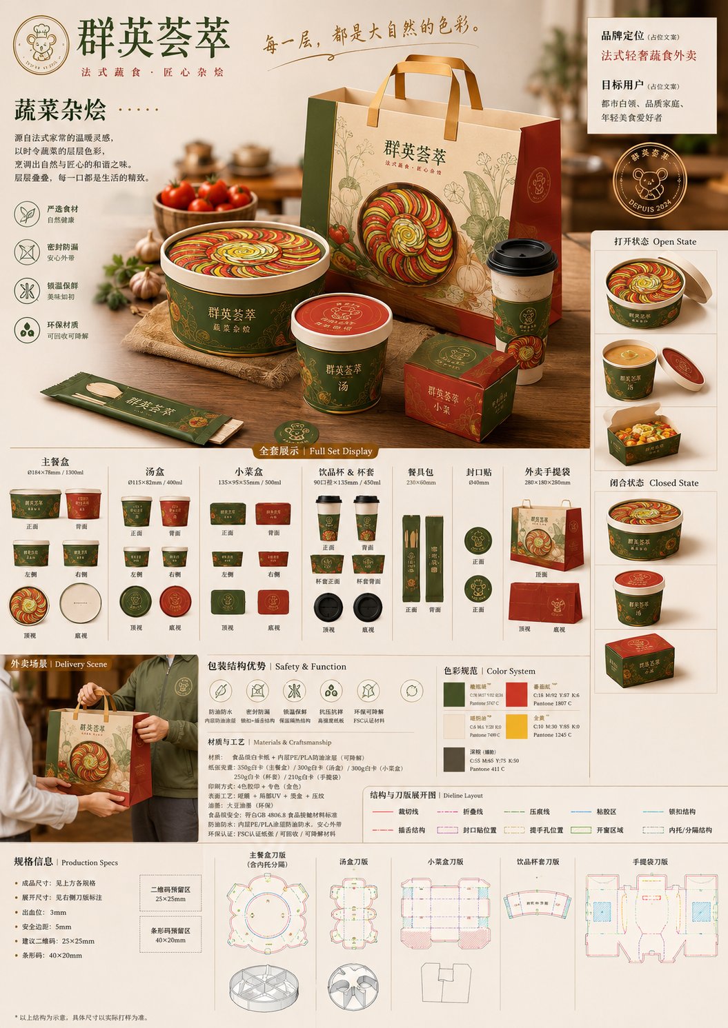 高端外卖包装设计提案板 / High End Takeout Packaging Design Proposal，人像与摄影，人像、信息图、产品图，案例输出图 2