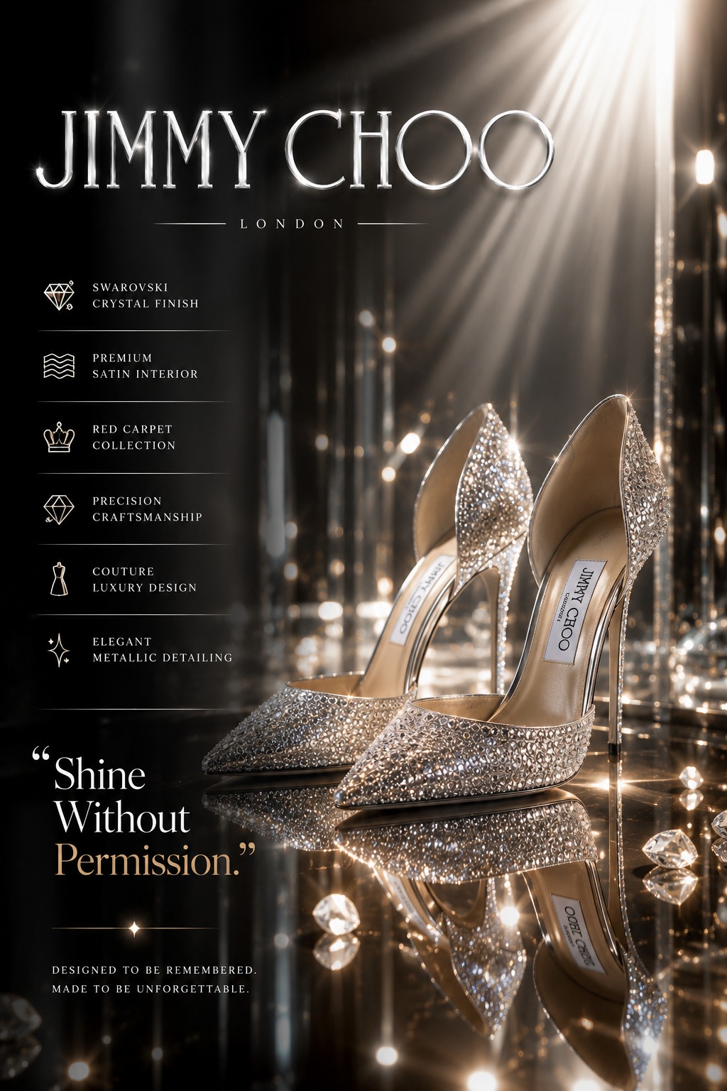 奢华高跟鞋时尚海报设计 / Luxury High Heels Fashion Poster Prompt，人像与摄影，人像、电影感、时尚，案例输出图 2