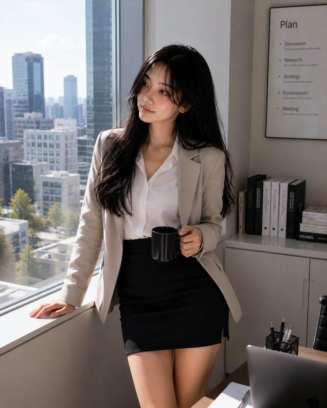 现代韩国职场女性写真 / Modern Korean Office Woman Portrait,人像与摄影,人像、电影感、时尚,案例输出图 1