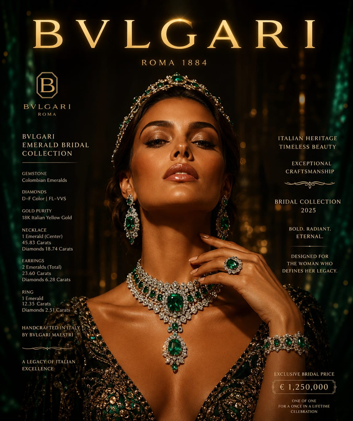 高奢珠宝婚嫁海报设计 / Luxury Bridal Jewelry Campaign Poster，人像与摄影，人像、电影感、时尚，案例输出图 2
