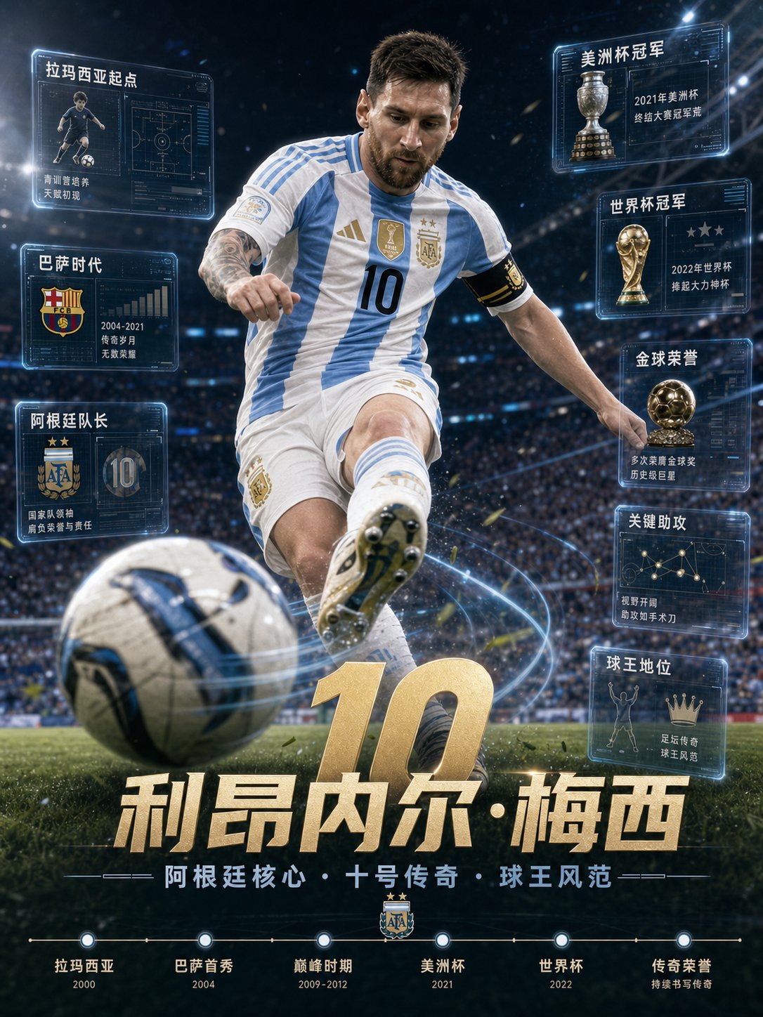 超写实足球巨星破框档案海报 / Hyper Realistic Soccer Superstar Archive Poster，角色设计，人像、电影感、海报，案例输出图 2