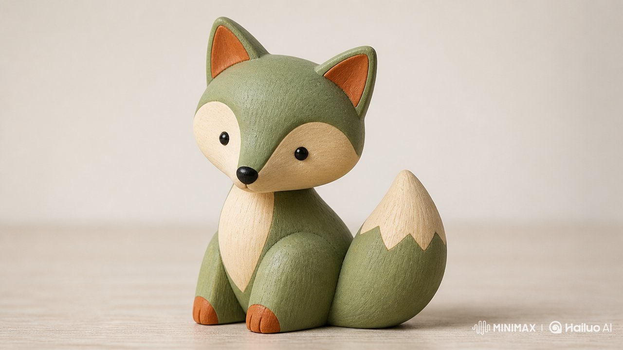 北欧风格木质玩具造型 / Stylized Wooden Toy Prompt,海报与插画,海报、插画、极简,案例输出图 1