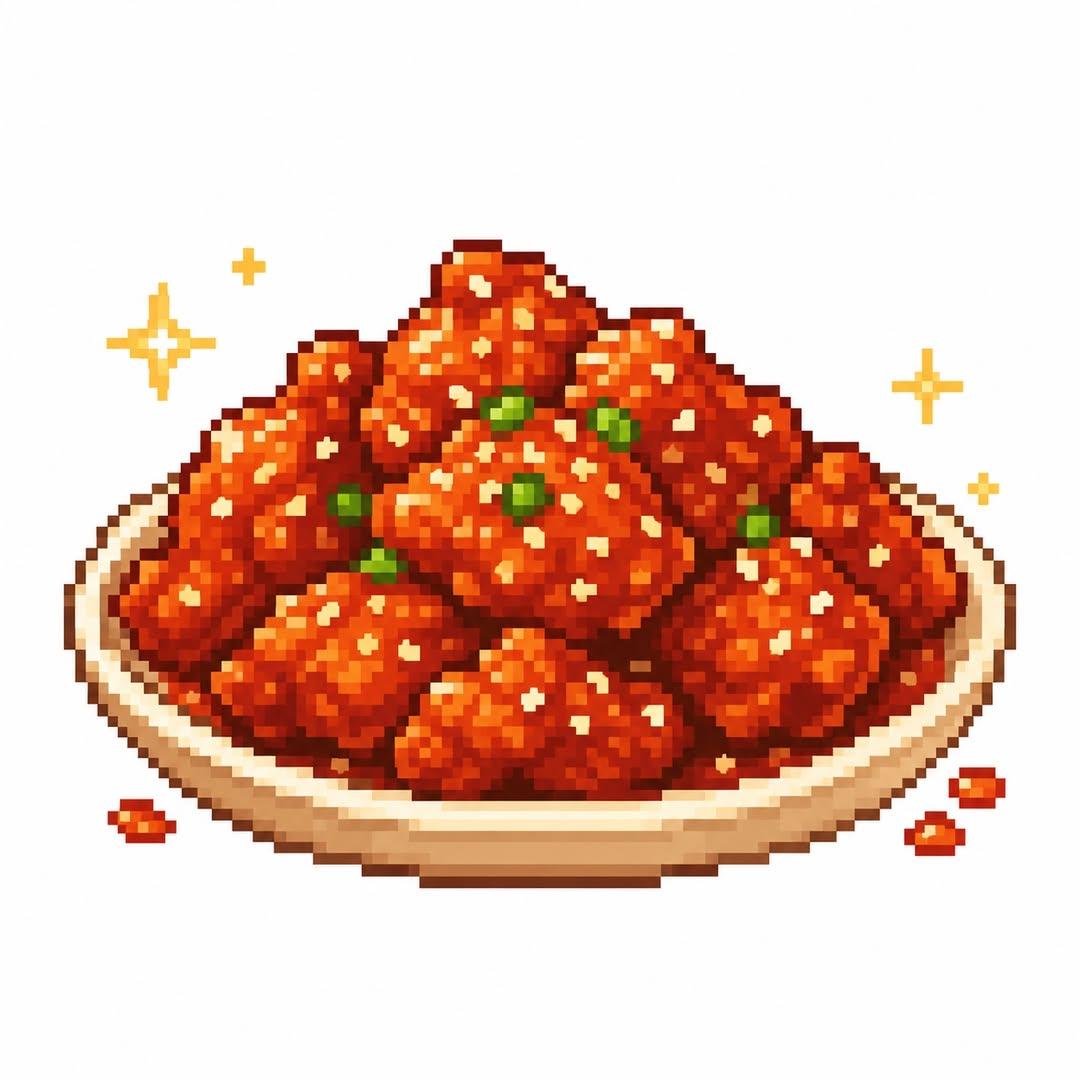 可爱复古像素风美食图标 / Cute Retro Pixel Food Icon Generator，UI 与社交媒体截图，霓虹、电影感、插画，案例输出图 2
