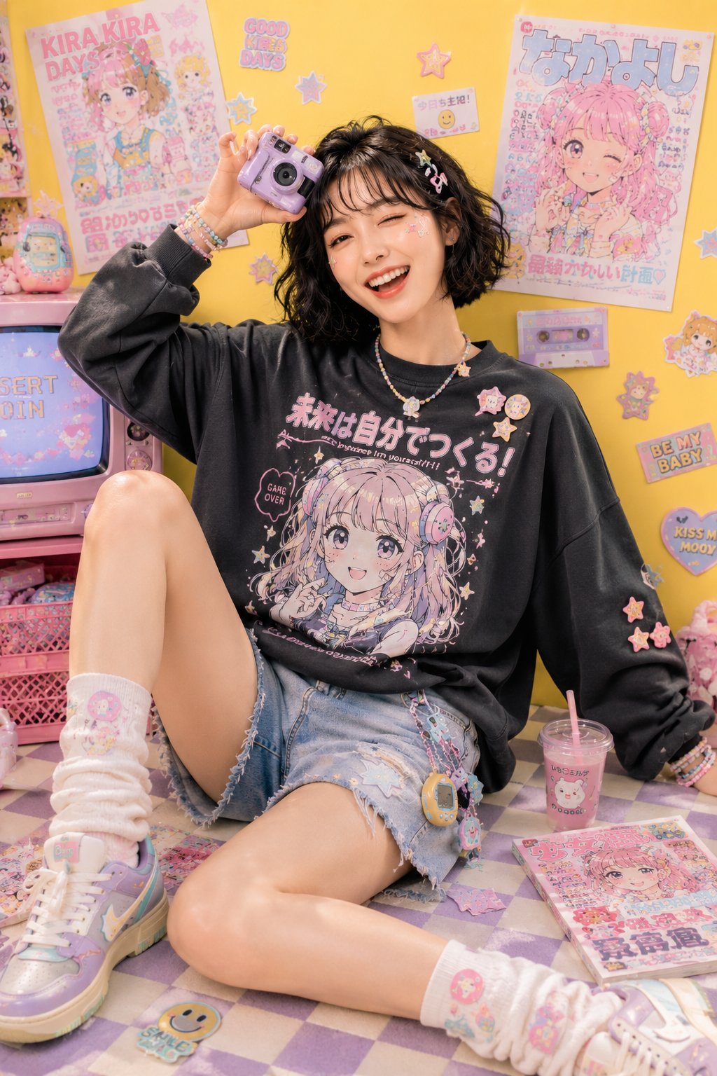 俏皮卡哇伊原宿风影棚时尚社论 / Playful Kawaii Harajuku Studio Fashion Editorial,角色设计,时尚、角色、二次元,案例输出图 1
