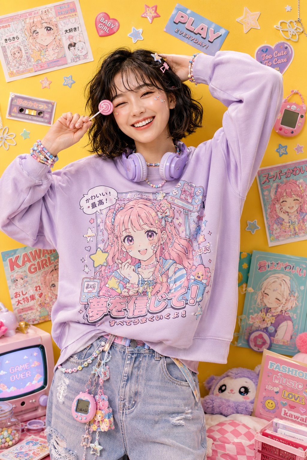 俏皮卡哇伊原宿风影棚时尚社论 / Playful Kawaii Harajuku Studio Fashion Editorial，角色设计，时尚、角色、二次元，案例输出图 2