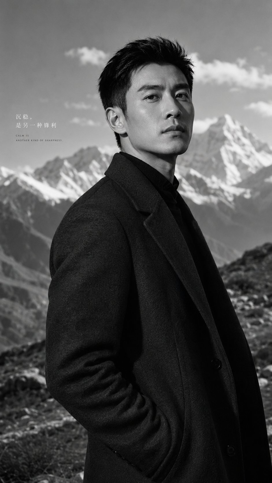 高级男性魅力商业视觉人像大片 / High End Masculine Visual Portrait Prompt，角色设计，霓虹、人像、电影感，案例输出图 2