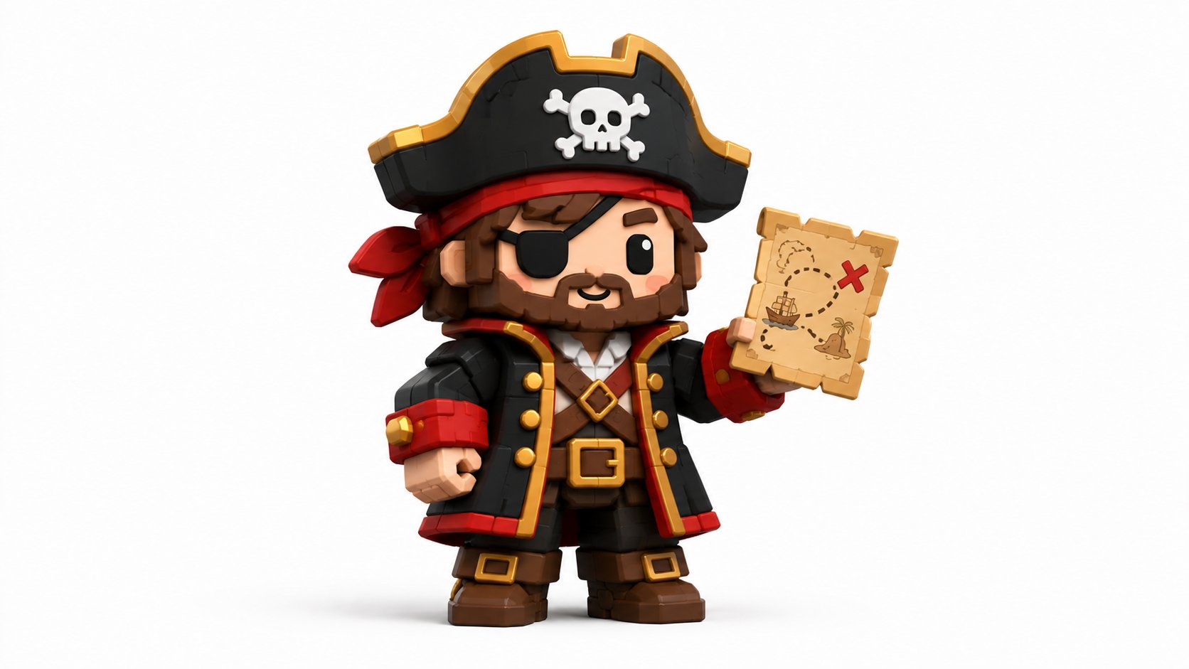 块状风格可爱迷你人偶 / Cute Block Style Mini Figure Toy Aesthetic，海报与插画，海报、插画、极简，案例输出图 1
