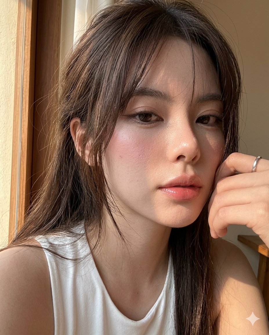 iPhone17Pro超写实窗边亲密人像自拍 / Iphone 17 Pro Hyper Realistic Window Selfie,人像与摄影,人像、电影感、时尚,案例输出图 1