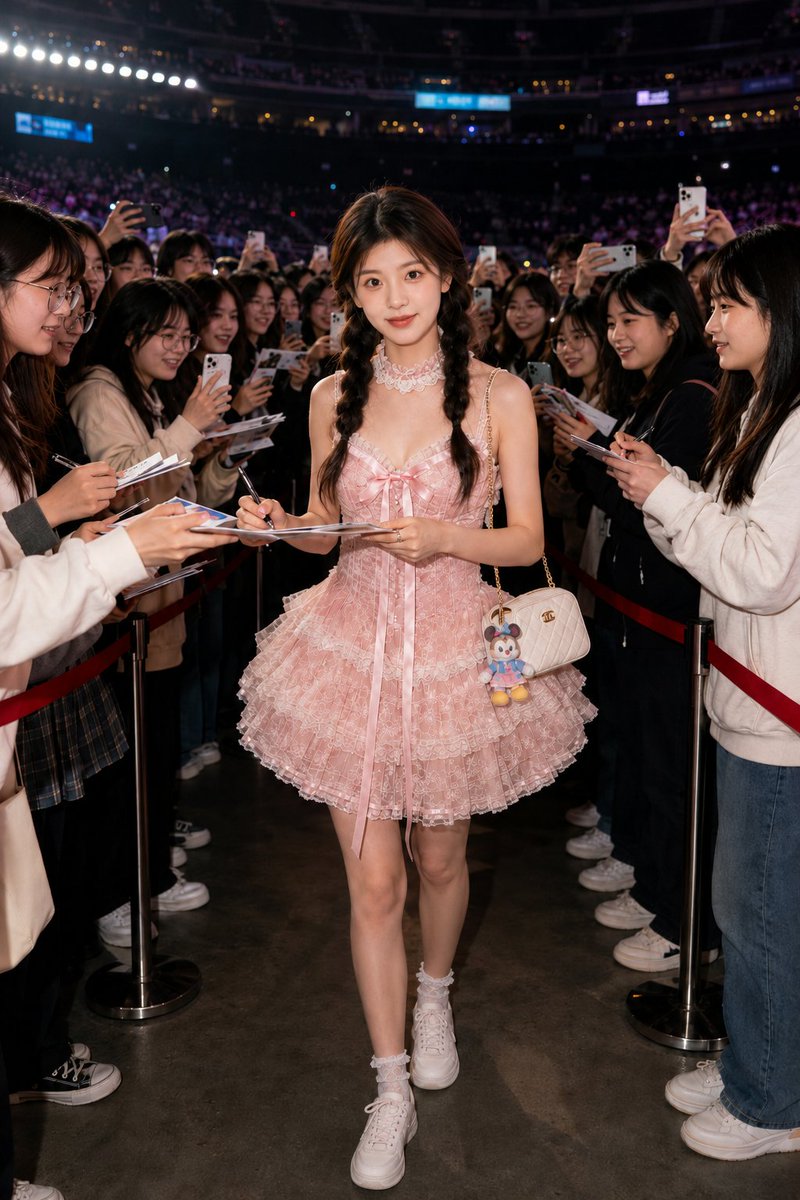 演唱会现场粉丝签售真实抓拍 / Realistic Concert Fan Signing Photo，角色设计，人像、角色、二次元，案例输出图 1