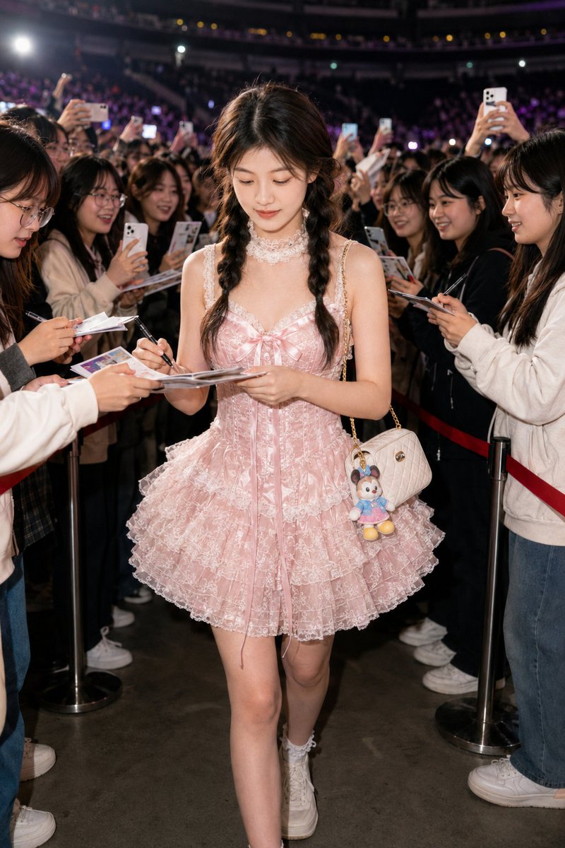 演唱会现场粉丝签售真实抓拍 / Realistic Concert Fan Signing Photo，角色设计，人像、角色、二次元，案例输出图 2