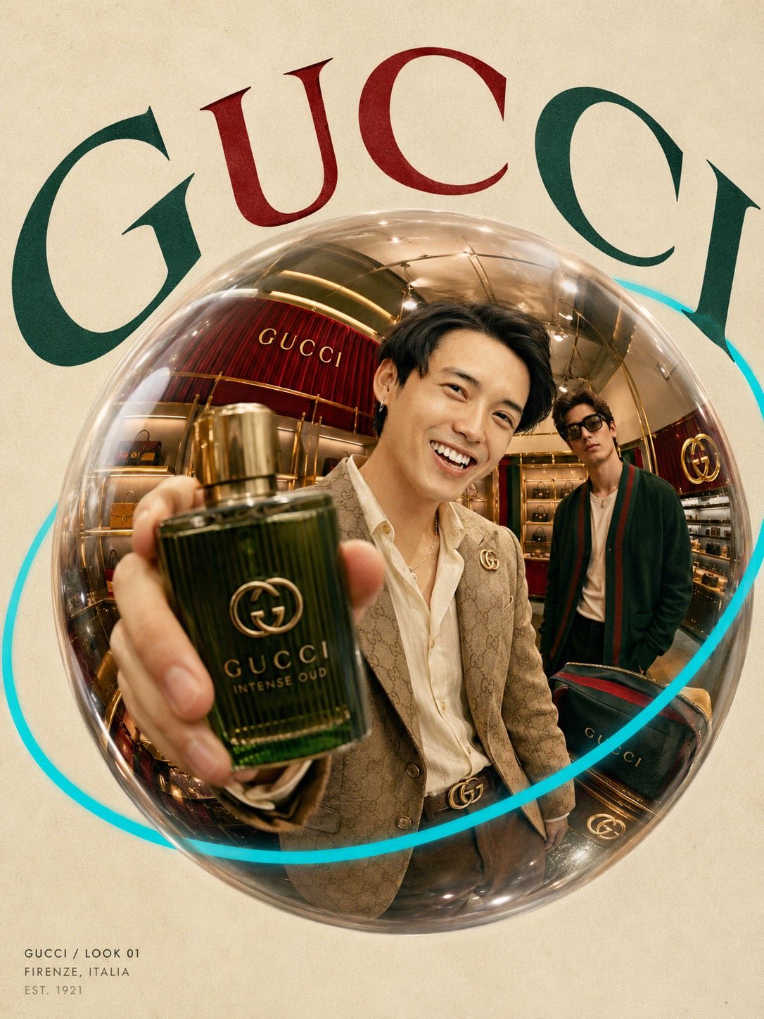 未来主义高端品牌活动海报 / Futuristic Luxury Brand Campaign Poster，UI 与社交媒体截图，电影感、时尚、海报，案例输出图 2