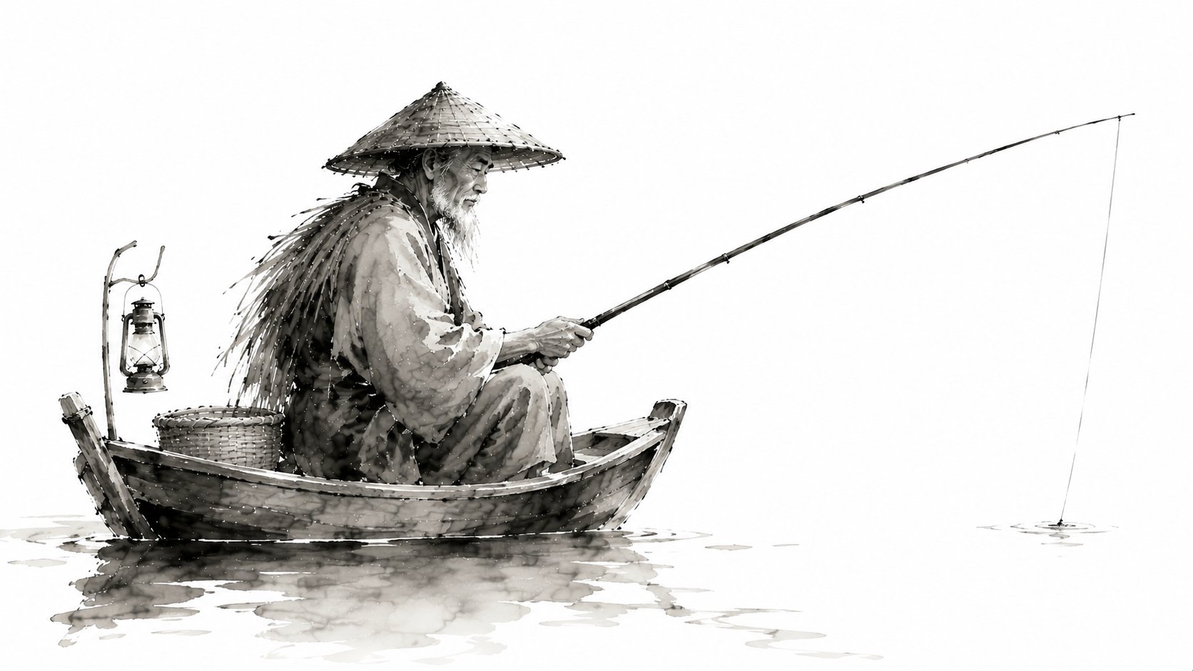禅意极简日式水墨绘画风格 / Japanese Sumi E Ink Painting Minimalist Prompt，海报与插画，海报、插画、城市视觉，案例输出图 2