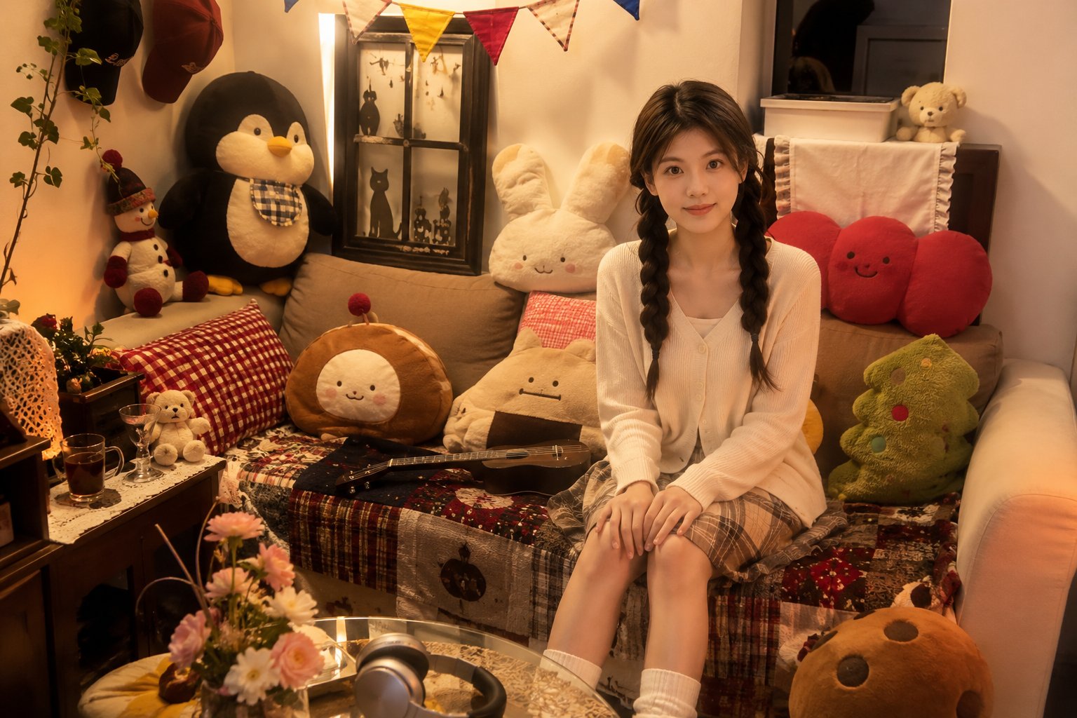 室内温馨写实人像摄影提示词 / Realistic Cozy Indoor Portrait Identity Reference，角色设计，人像、插画、角色，案例输出图 1