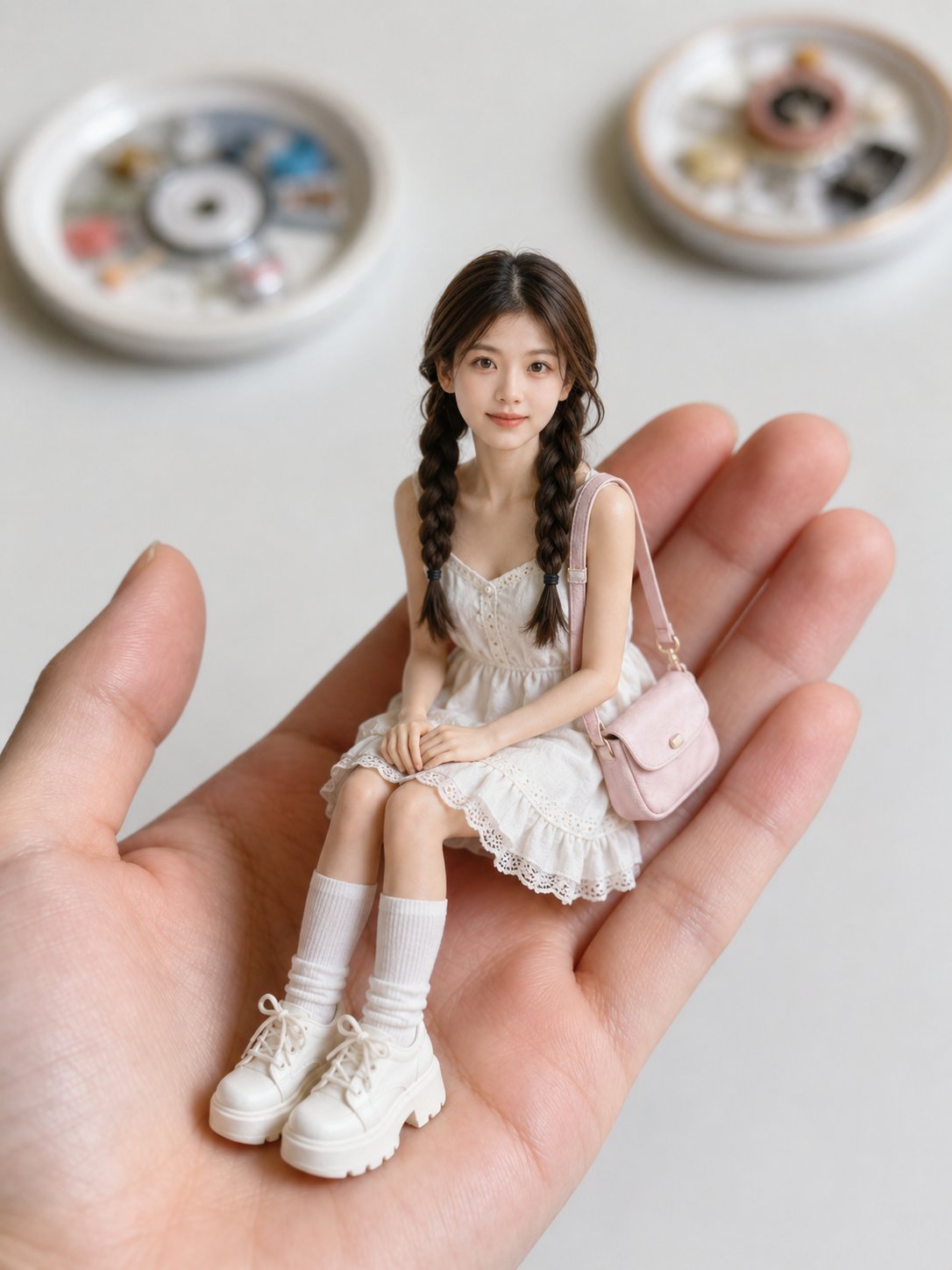 掌上写实微缩人像收藏级手办 / Realistic Miniature Collectible Figure On Palm，角色设计，人像、插画、角色，案例输出图 1