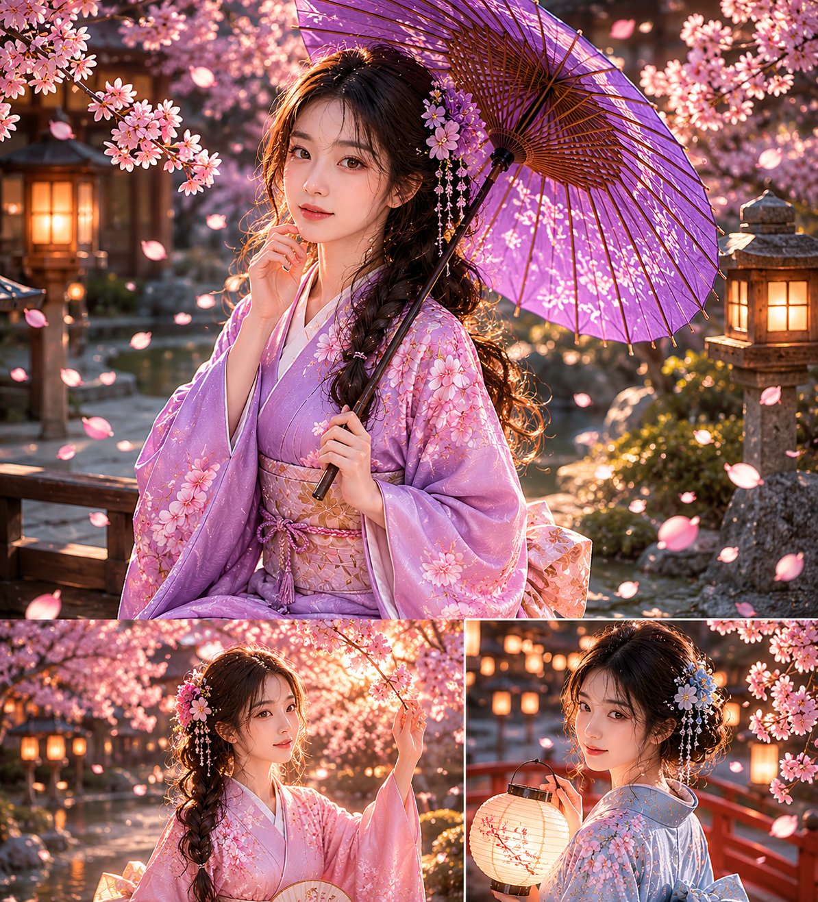 超现实好莱坞男神与京都和服美女写真 / Surreal Hollywood Male And Kyoto Kimono Portrait Prompts，角色设计，人像、电影感、时尚，案例输出图 1