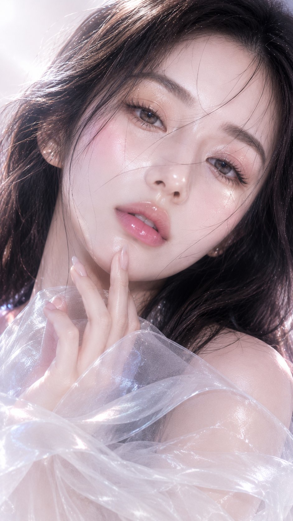 水晶露珠感超近距离美妆人像 / Crystal Dew Skin Beauty Portrait Close Up，角色设计，人像、时尚、角色，案例输出图 2