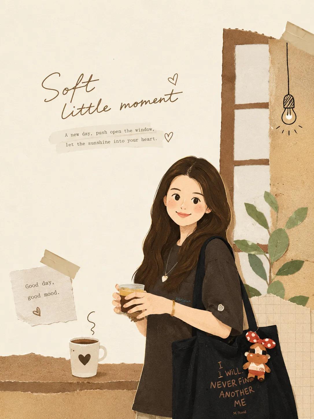 极简杂志拼贴风插画提示词 / Minimalist Magazine Collage Style Illustration，角色设计，时尚、海报、插画，案例输出图 2