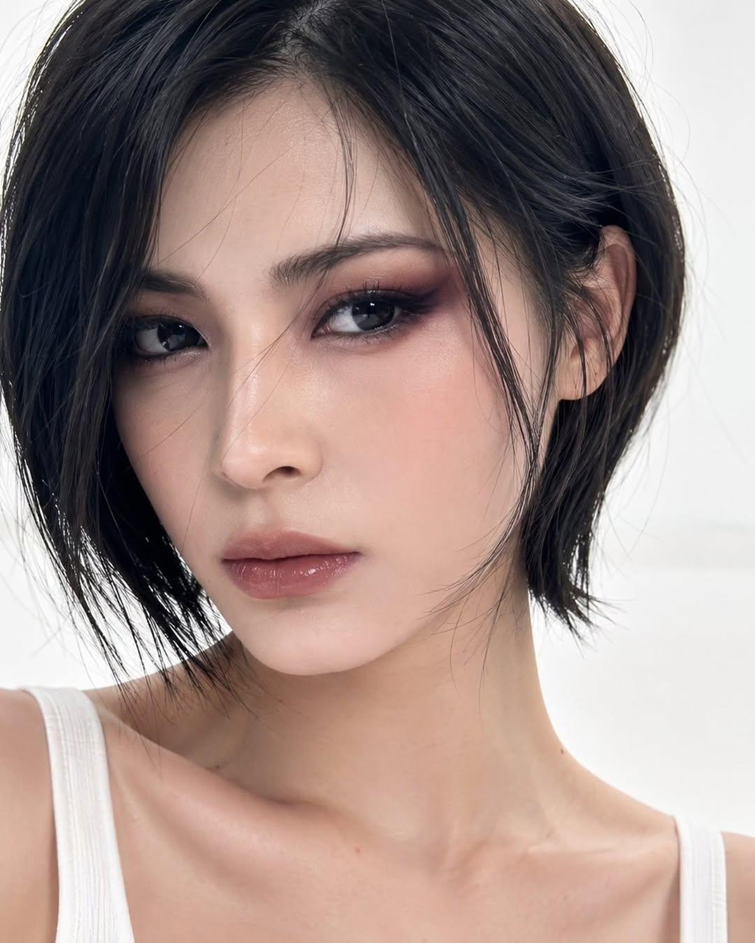 超写实韩式波波头短发女性美容肖像 / Ultra Realistic Korean Bob Portrait Beauty Photography,人像与摄影,人像、时尚、角色,案例输出图 1