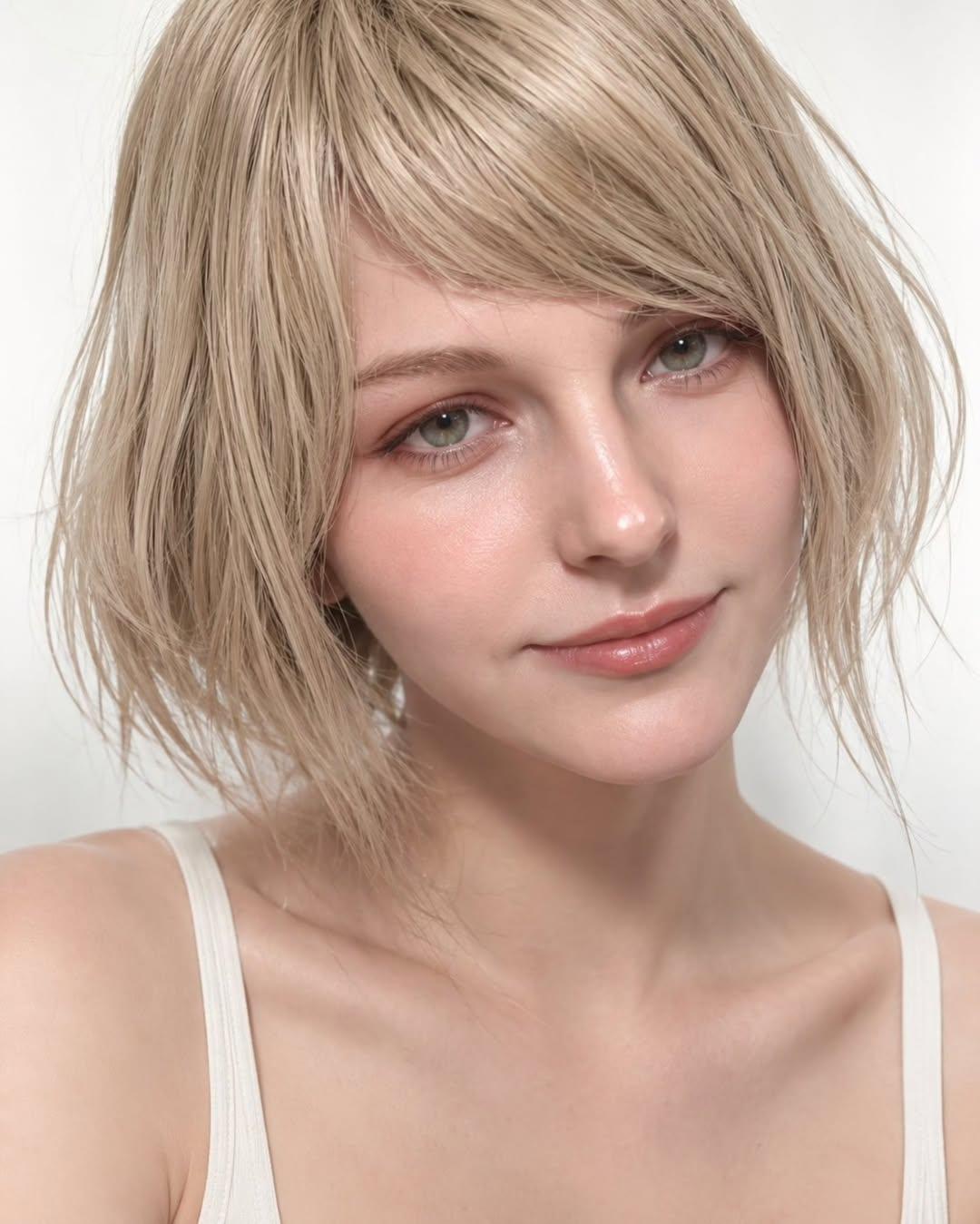 超写实韩式波波头短发女性美容肖像 / Ultra Realistic Korean Bob Portrait Beauty Photography，人像与摄影，人像、时尚、角色，案例输出图 2
