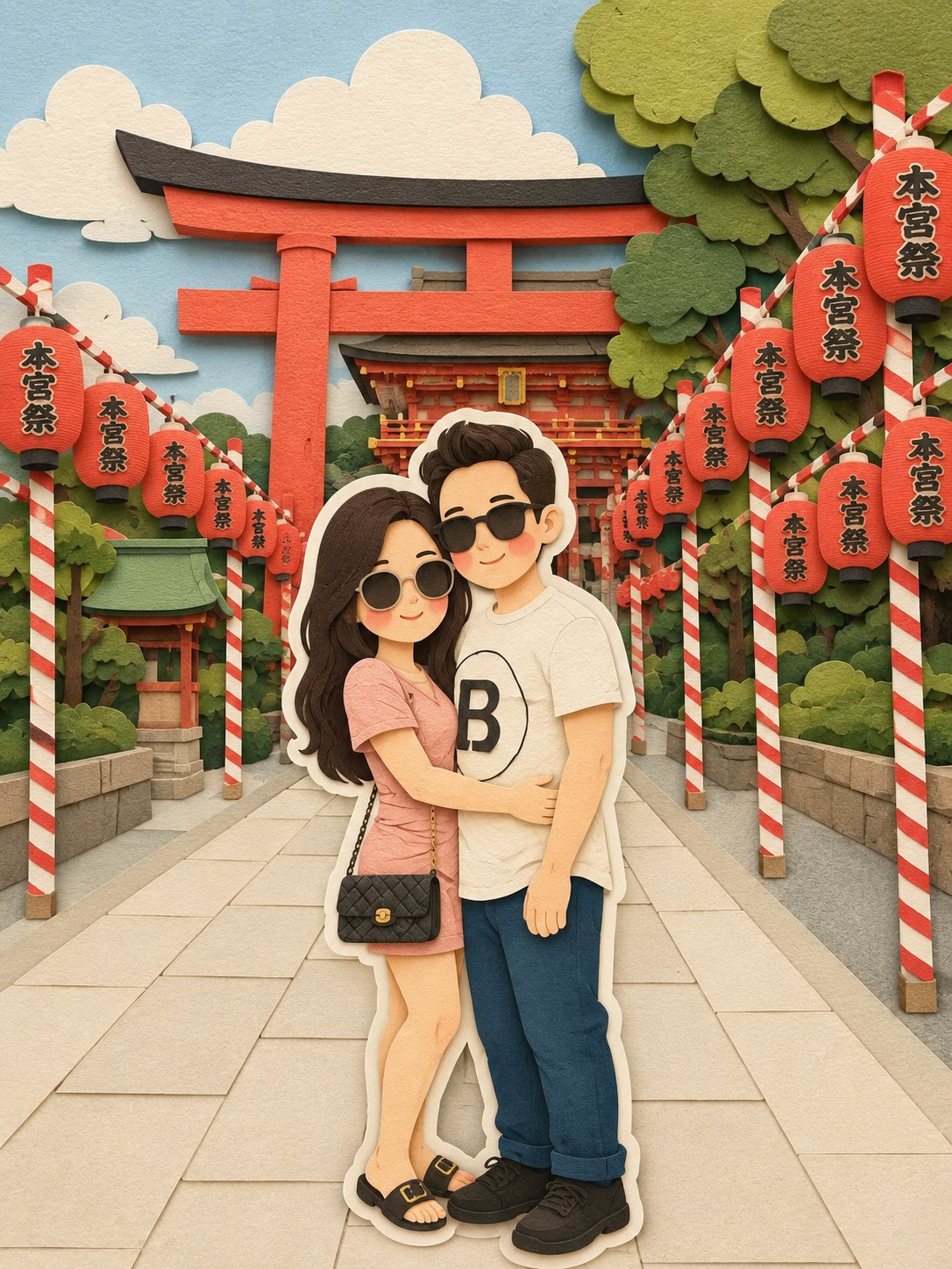 柔和立体手工剪纸插画风格 / Soft Handcrafted Paper Cut Layered Illustration，角色设计，插画、角色、极简，案例输出图 2