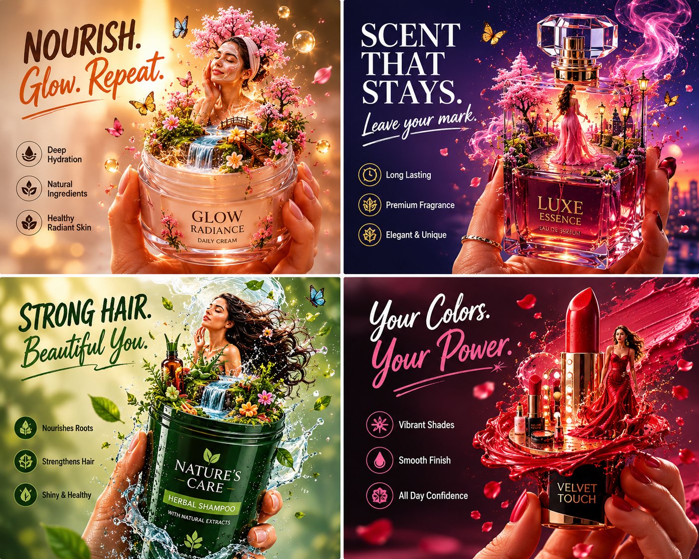 超写实奢侈品广告海报微观奇幻世界提示词 / Luxury Commercial Poster Miniature Fantasy World,角色设计,电影感、海报、角色,案例输出图 1