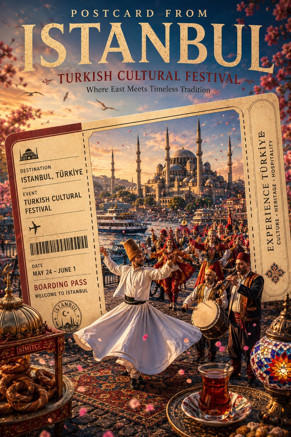 登机牌3D文化体验旅游海报 / Premium Travel Poster 3d Boarding Pass Cultural Experience，人像与摄影，人像、电影感、时尚，案例输出图 2