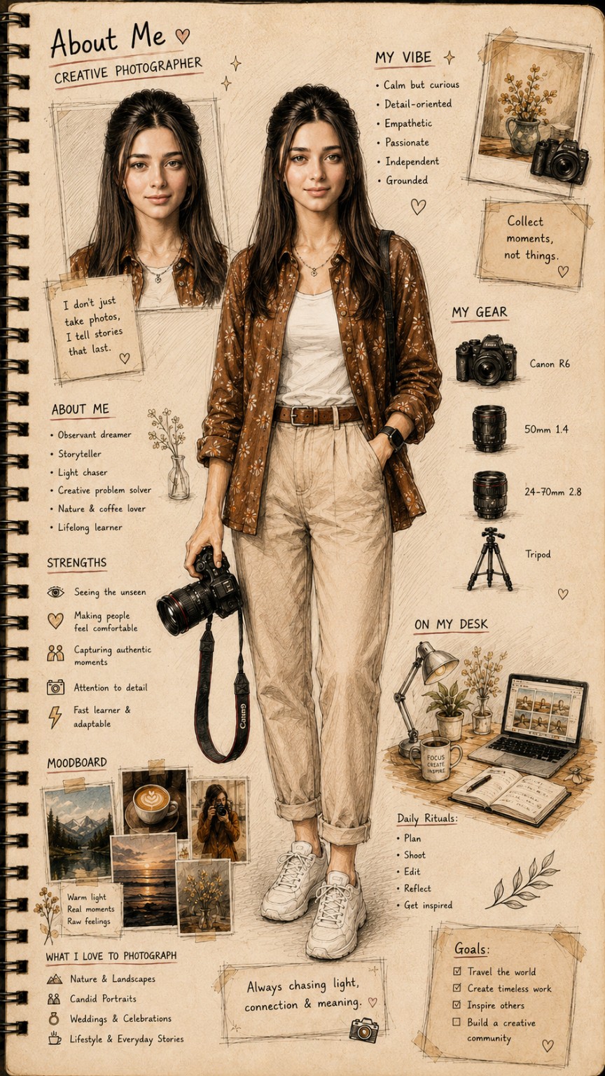 复古手绘速写本人物设计表 / Hand Drawn Sketchbook Character Sheet Design，角色设计，人像、插画、角色，案例输出图 1