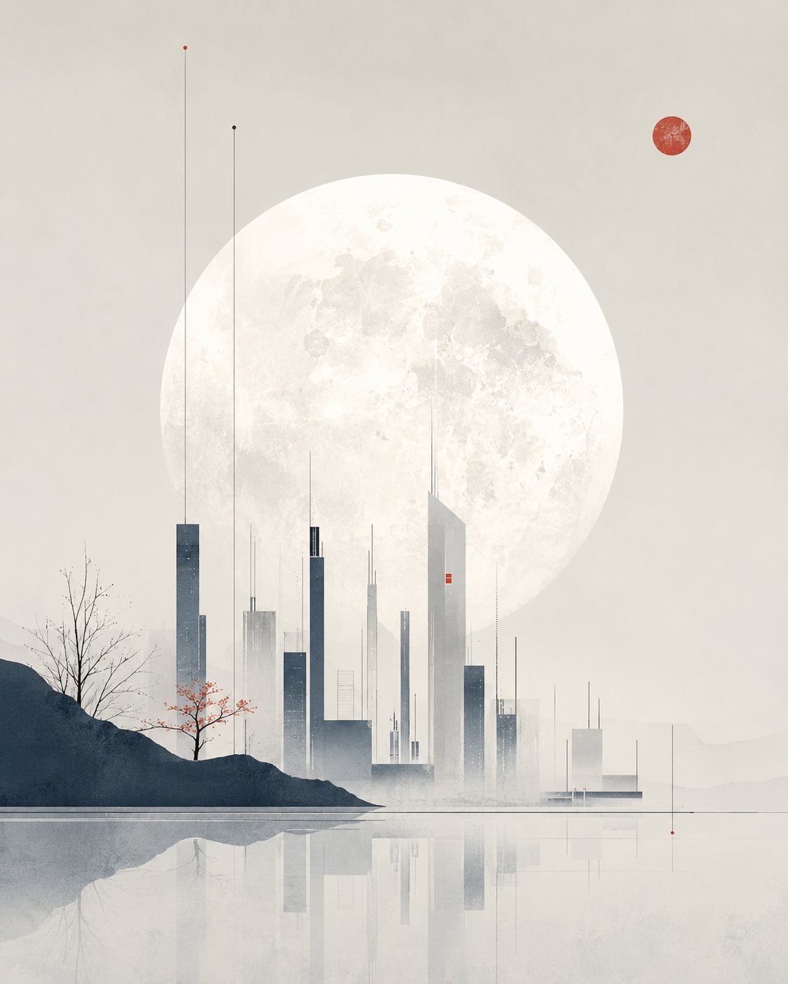 现代极简杂志风高级留白插画提示词 / Modern Minimalist Magazine Illustration Negative Space Prompt，人像与摄影，人像、时尚、海报，案例输出图 2