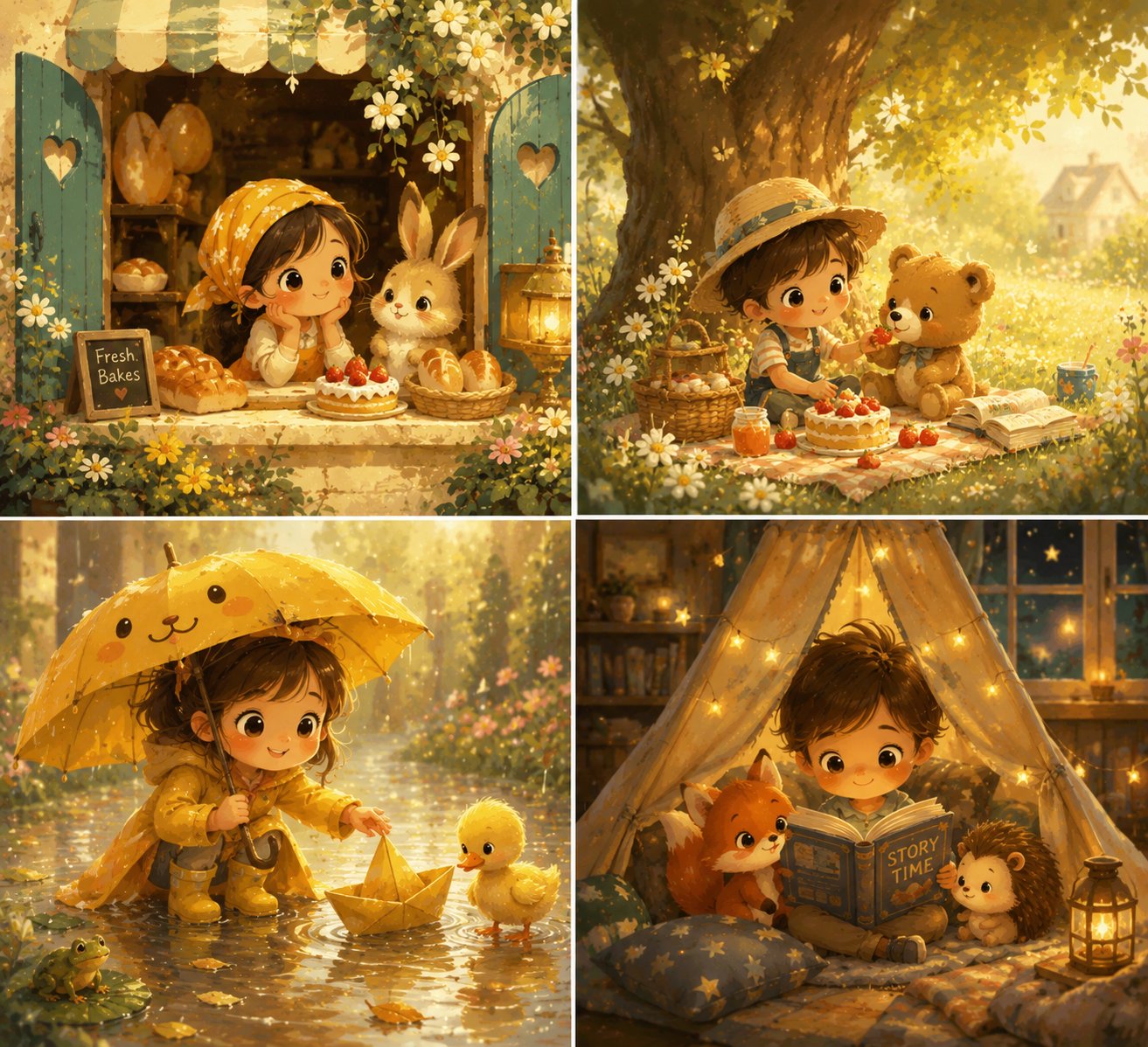 梦幻动画工作室风格油画插画 / Dreamy Animation Studio Oil Brushwork Illustration,海报与插画,海报、插画、海报与插画,案例输出图 1