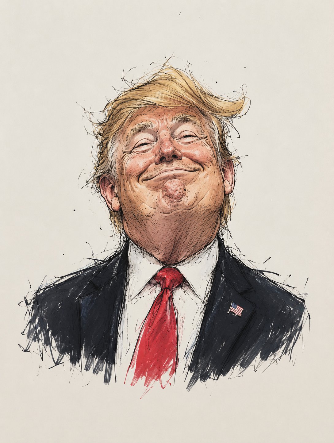 极简水墨淡彩名人滑稽漫画 / Minimalist Ink Watercolor Celebrity Caricatures，角色设计，人像、时尚、插画，案例输出图 2