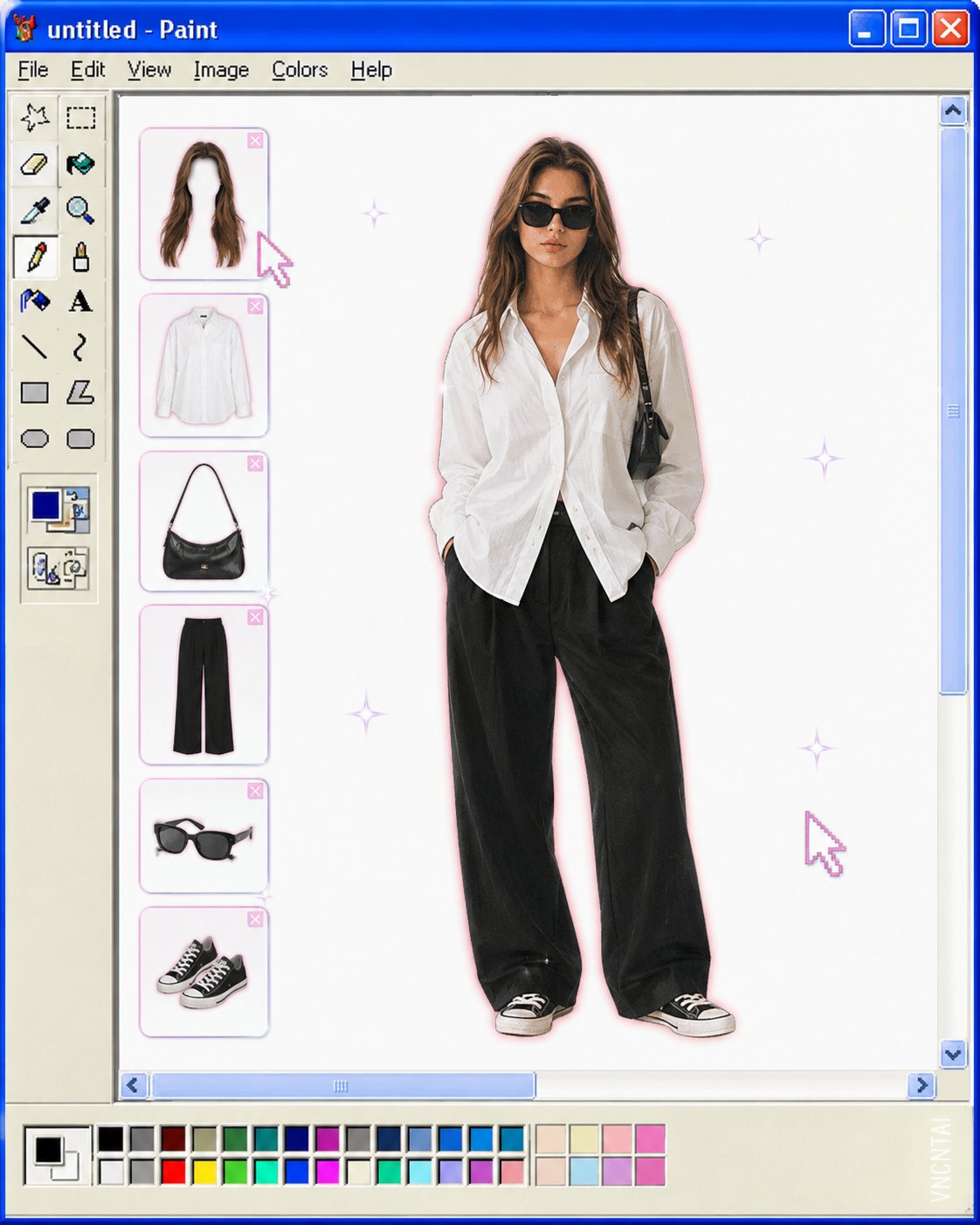 复古Windows画图板换装界面穿搭生成 / Retro Windows Ms Paint Outfit Builder Aesthetic,UI 与社交媒体截图,时尚、UI、截图,案例输出图 1