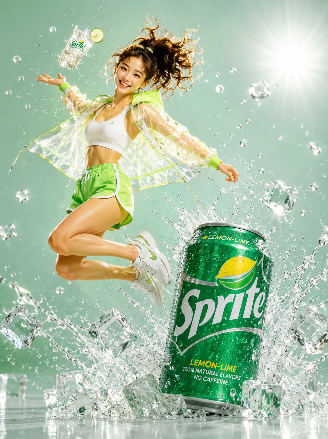 青翠活力能量饮料商业广告大片 / Limeburst Energy Drink Commercial Woman Neon，人像与摄影，霓虹、人像、电影感，案例输出图 2