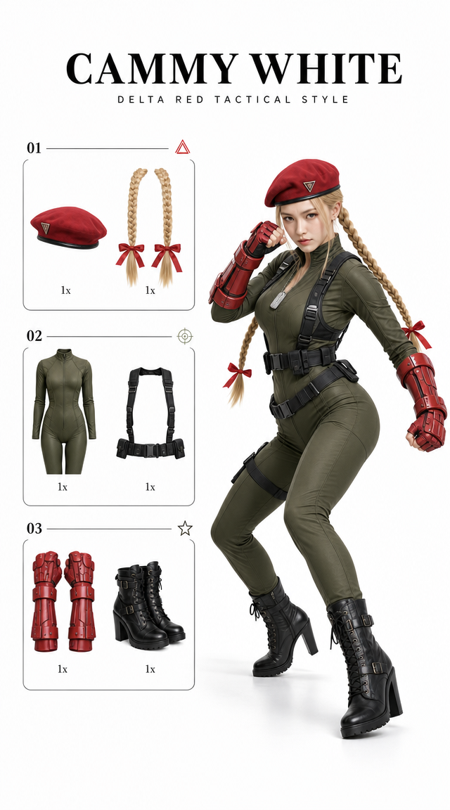 卡米时尚奢华战术 cos 信息 / Cammy Fashionable Luxury Tactical Cos Info,角色设计,时尚、角色、二次元,案例输出图 1