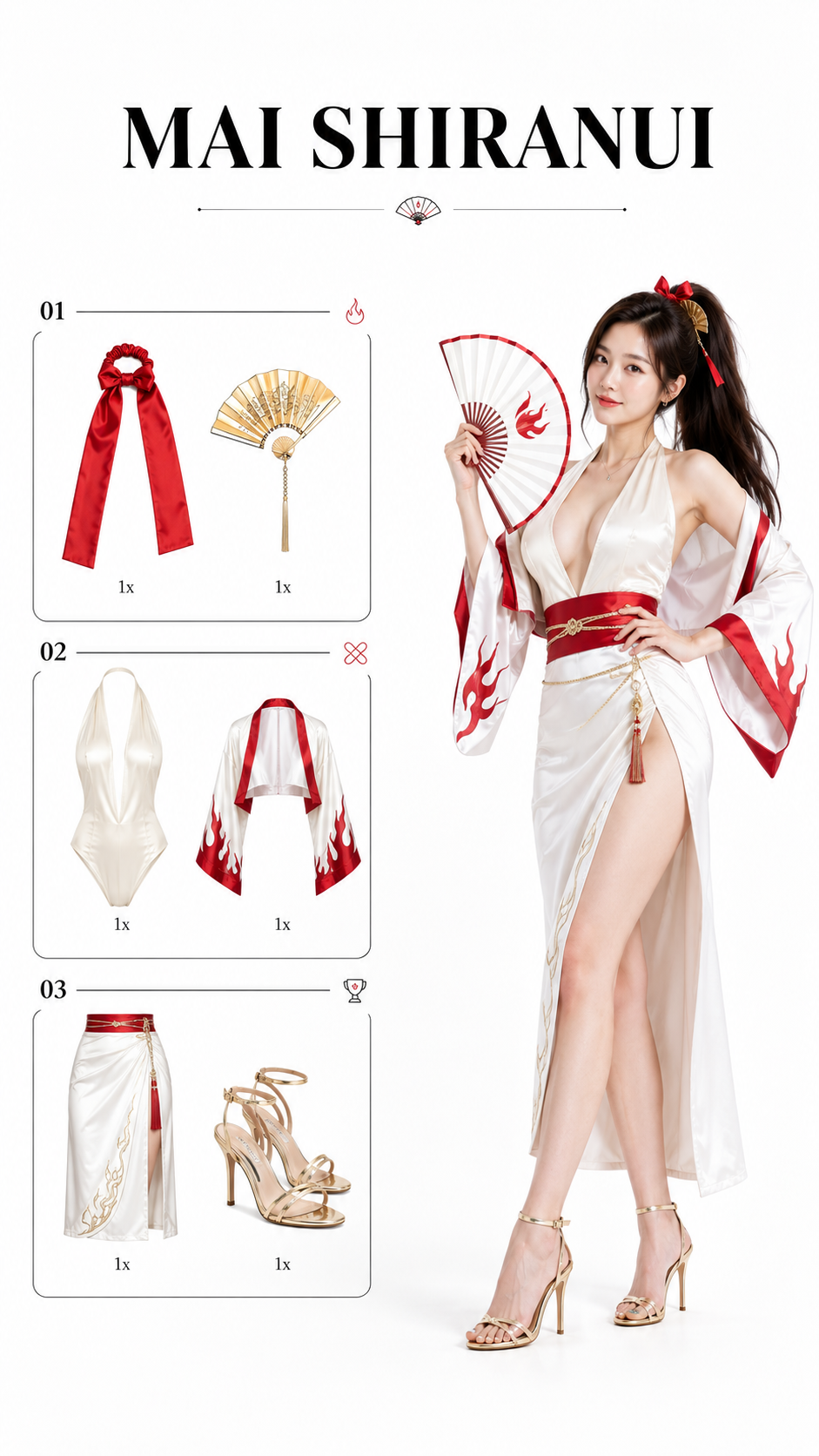 拳皇不知火舞时尚 cos 页 / The King Of Fighters Mai Shiranui Fashion Cos Page,角色设计,时尚、角色、二次元,案例输出图 1