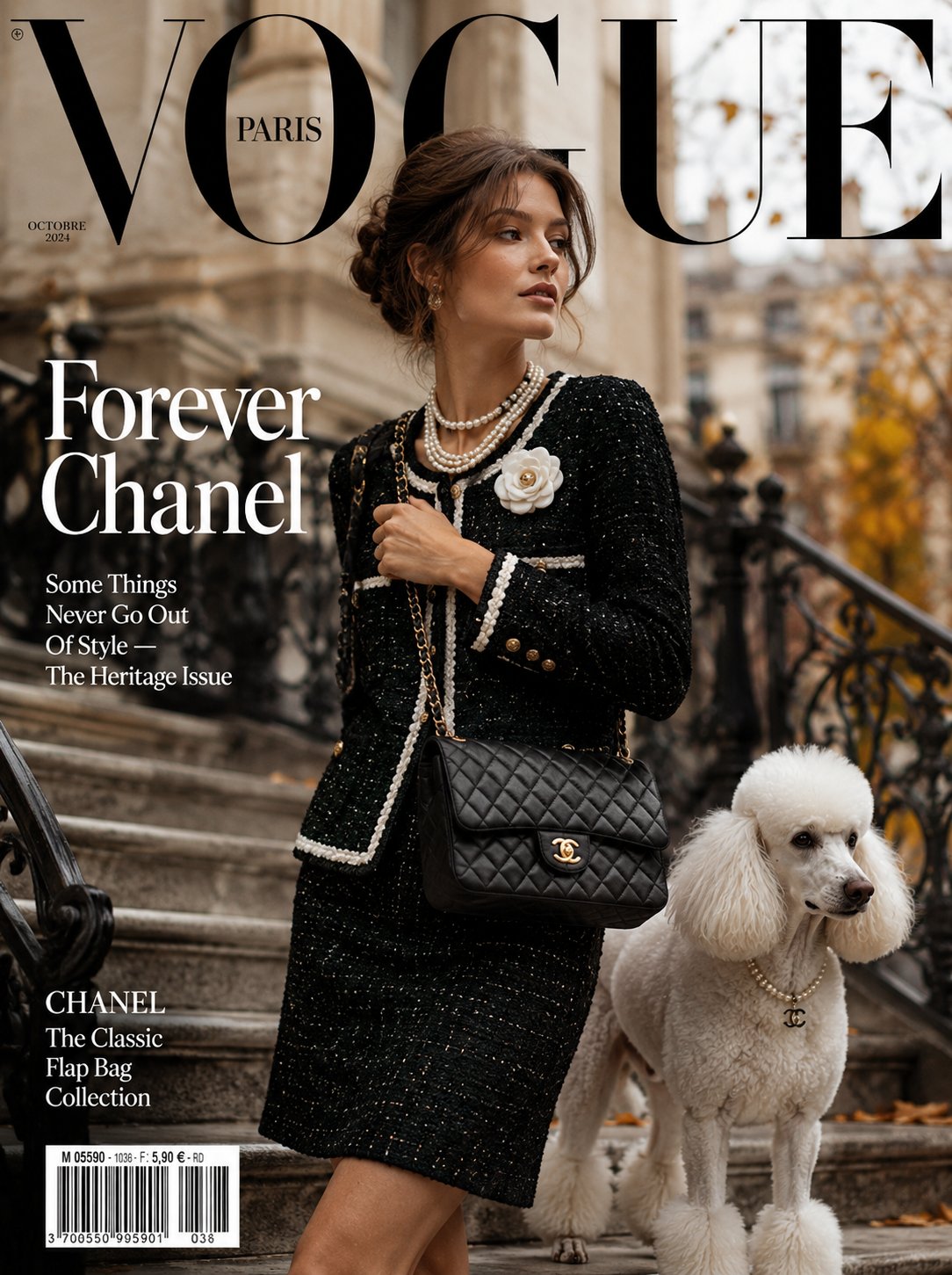 香奈儿经典时尚杂志封面摄影大片 / Chanel Vogue Editorial Classic Flap Bag，人像与摄影，35mm、人像、时尚，案例输出图 2
