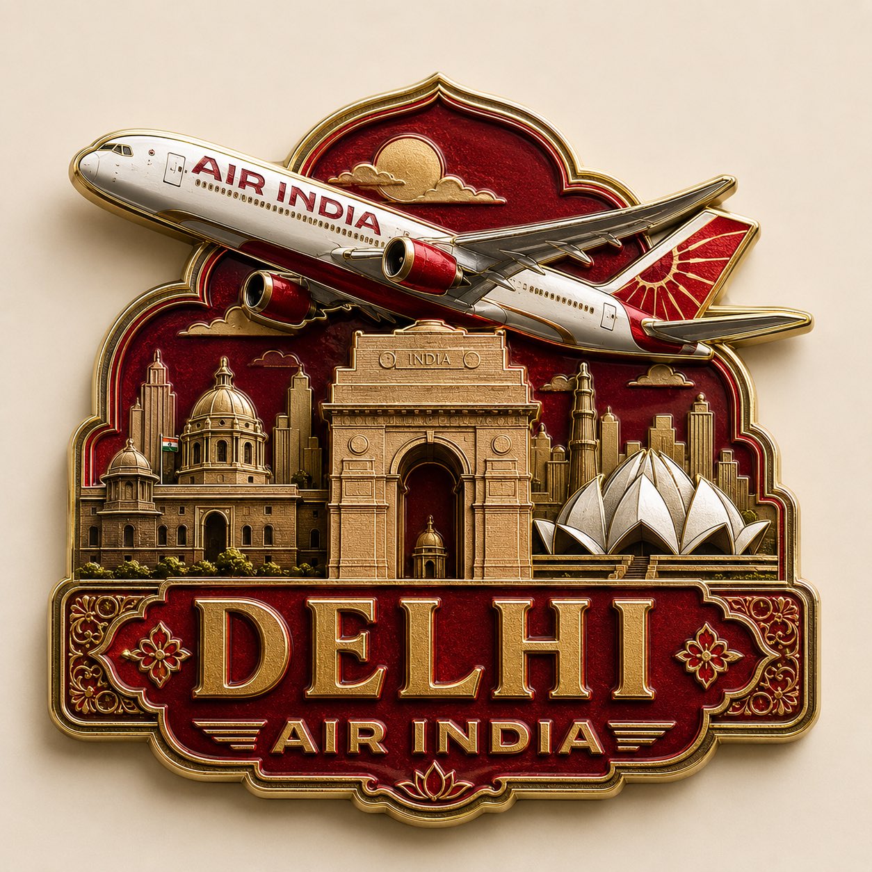 阿联酋航空迪拜收藏级冰箱贴设计 / Emirates Dubai Collector Magnet Design，UI 与社交媒体截图，海报、插画、UI，案例输出图 1
