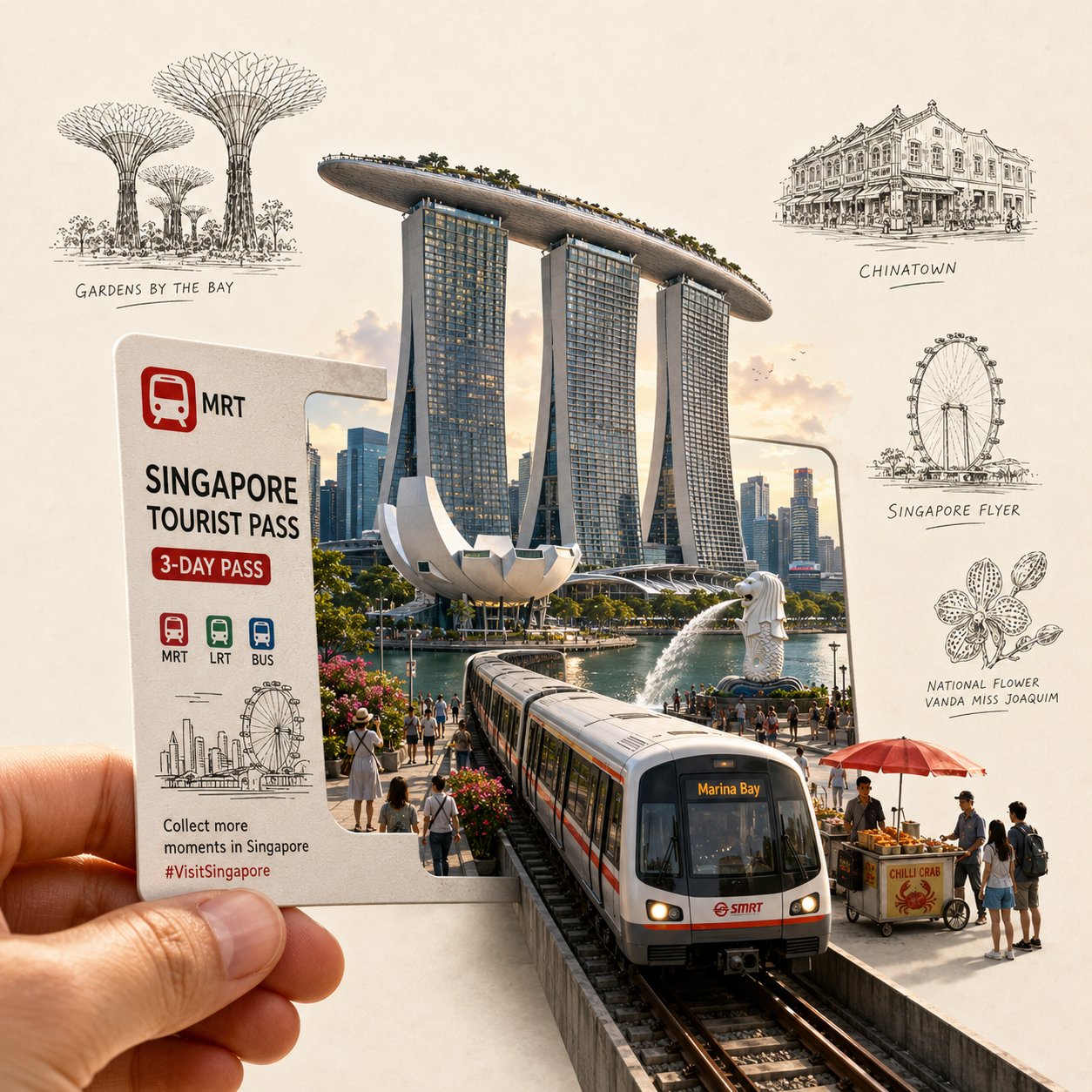 城市门票微缩景观旅行艺术插画 / Premium Travel Art City Ticket Portal Illustration，人像与摄影，人像、电影感、时尚，案例输出图 2