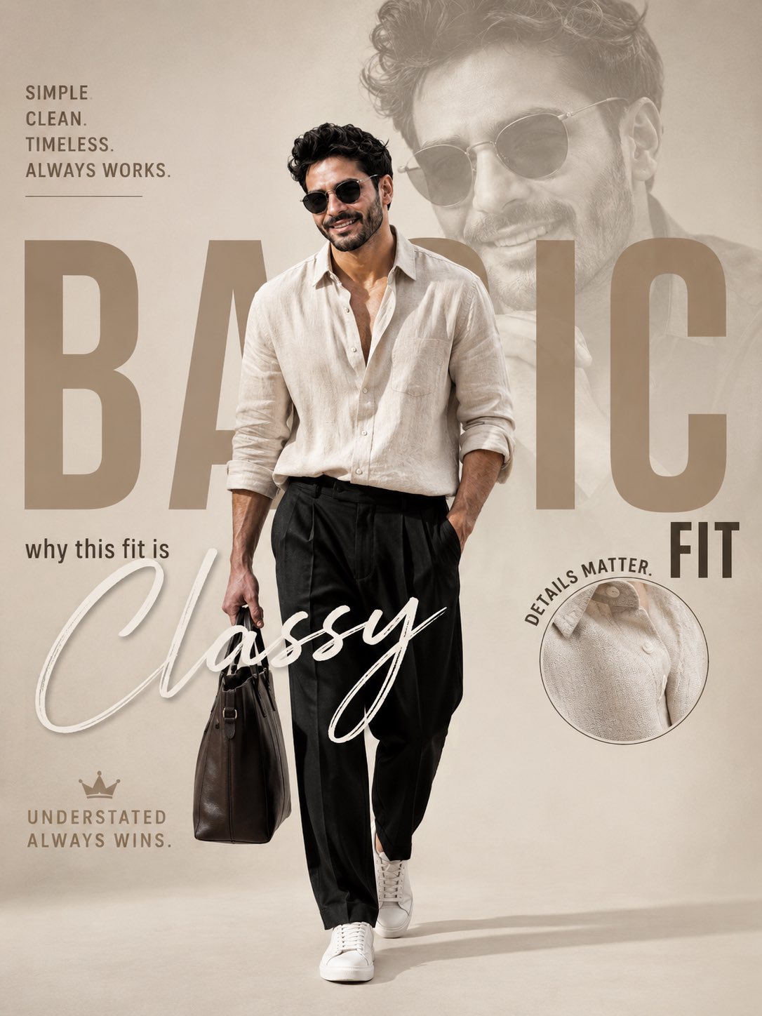 高级男装时尚社论奢华海报设计 / Premium Mens Fashion Editorial Poster Design,人像与摄影,人像、电影感、时尚,案例输出图 1