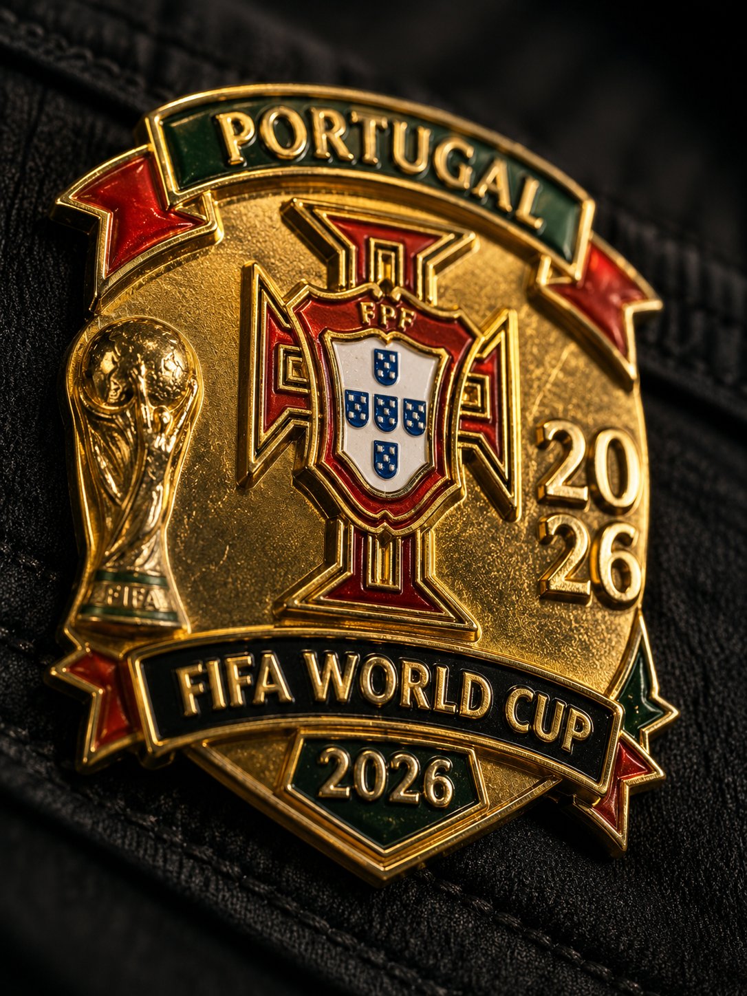 2026年世界杯球队纪念珐琅徽章 / Fifa World Cup 2026 Enamel Pin Macro Shot,人像与摄影,人像、时尚、人像与摄影,案例输出图 1