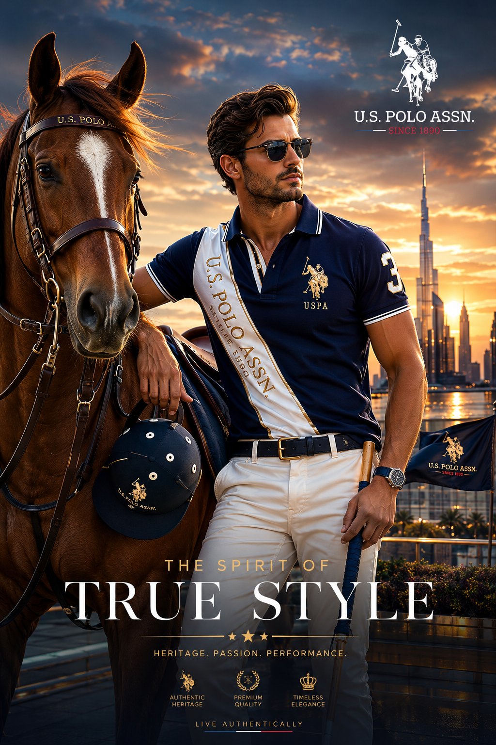 美国马球协会高端奢侈时尚海报 / Us Polo Assn Luxury Fashion Campaign Poster,人像与摄影,人像、电影感、时尚,案例输出图 1