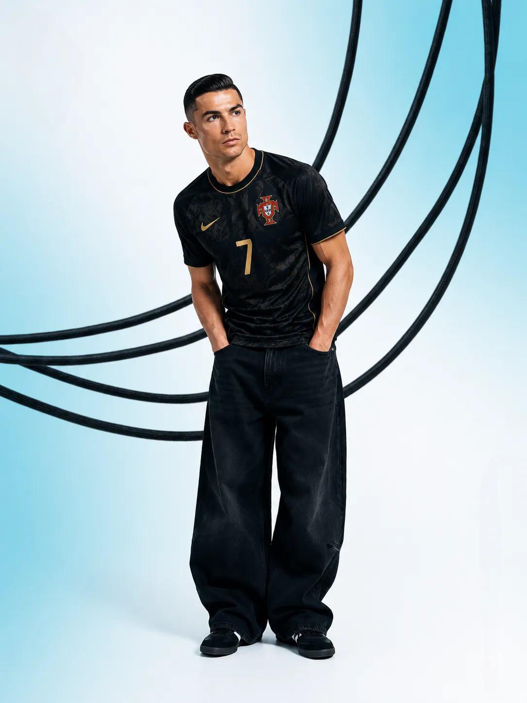 足球巨星时尚大片肖像 / Ultra Fashion Football Superstar Studio Portrait，人像与摄影，人像、电影感、时尚，案例输出图 1
