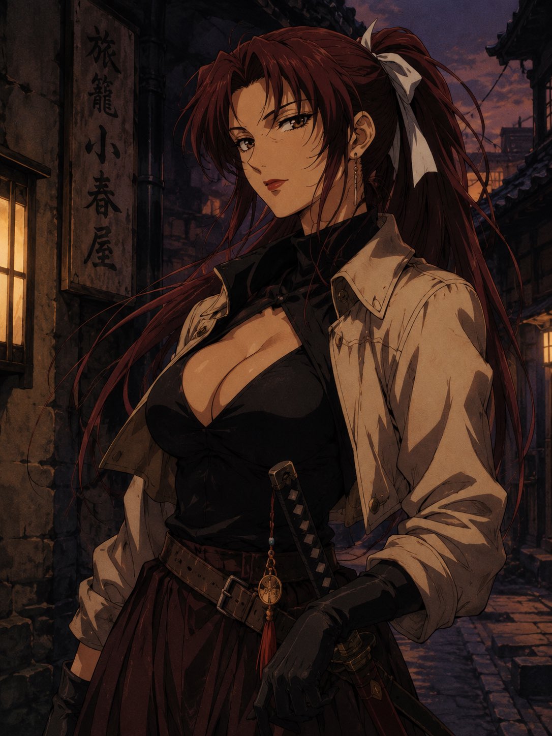 90年代OVA风格高品质成熟女性角色模板 / 90s Ova Style Mature Female Character Template，角色设计，35mm、电影感、角色，案例输出图 2