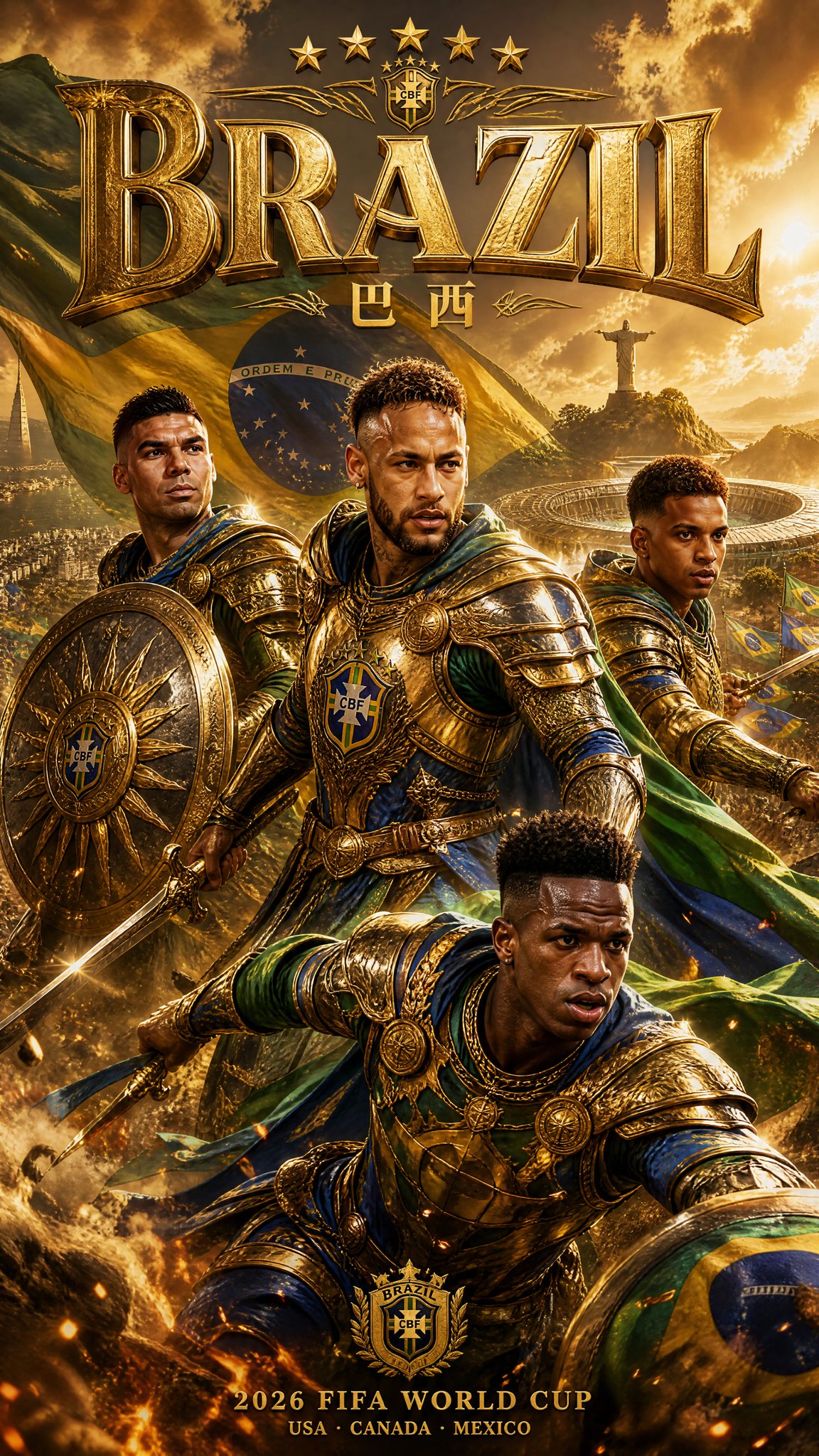 世界杯中世纪史诗国家队海报提示词 / World Cup Medieval National Team Poster Prompt,人像与摄影,人像、电影感、海报,案例输出图 1