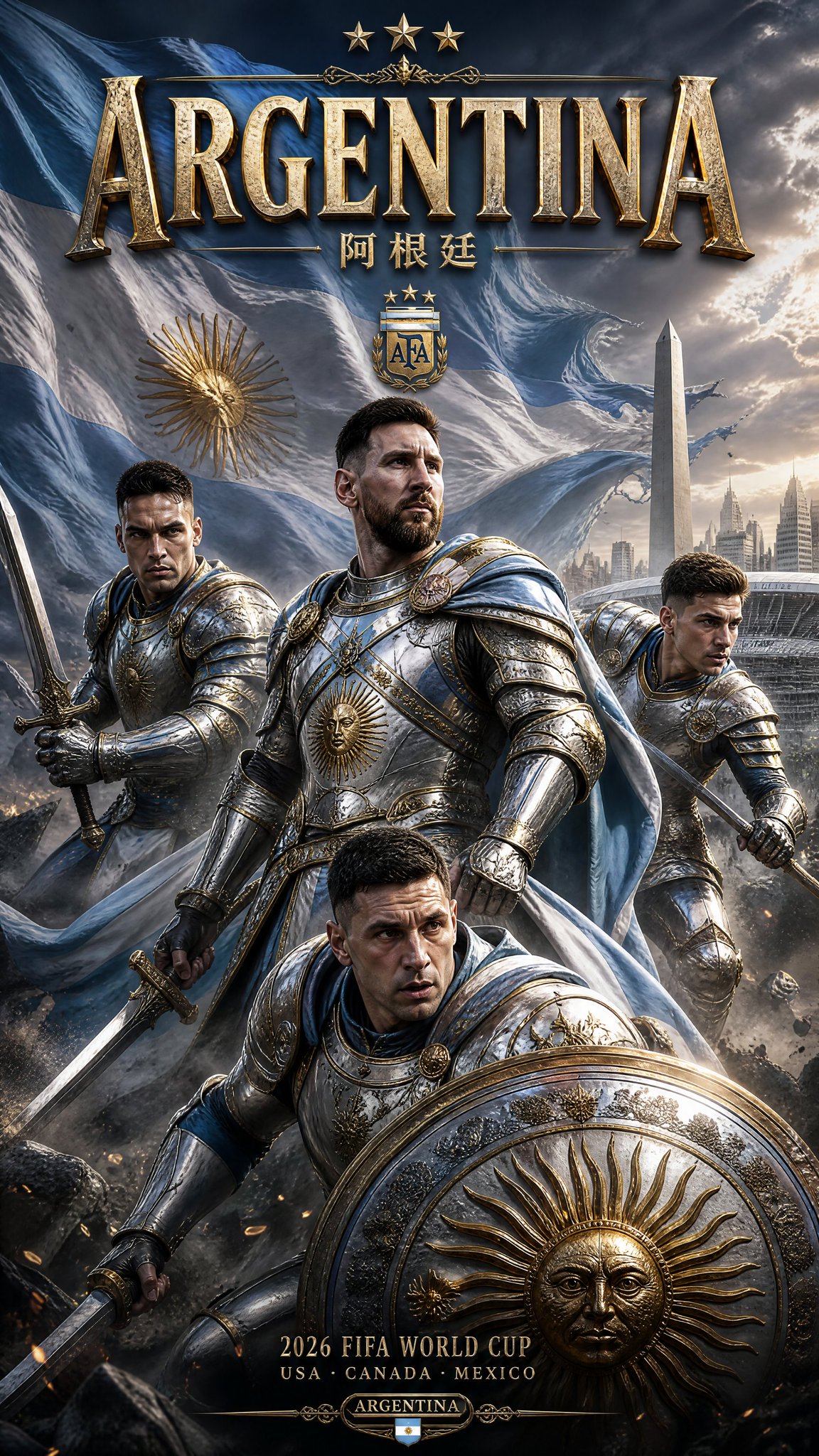 世界杯中世纪史诗国家队海报提示词 / World Cup Medieval National Team Poster Prompt，人像与摄影，人像、电影感、海报，案例输出图 2